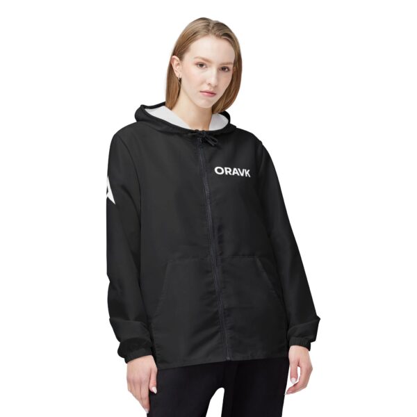 Minimal Arrow Logo Windbreaker Jacket – Lightweight Hooded Zip-Up